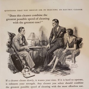 1931 HOOVER Vacuum Cleaner Salesman Home Cleaning Vintage Print Ad