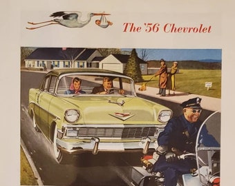 1956 CHEVROLET Two Ten 4 Door Sedan General Motors  Car Auto Vintage Print Ad