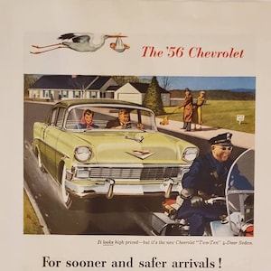1956 CHEVROLET Two Ten 4 Door Sedan General Motors  Car Auto Vintage Print Ad