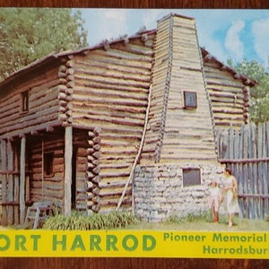 HARRODSBURG KY Kentucky Fort Harrod Pioneer Memorial State Park Vintage Post Card