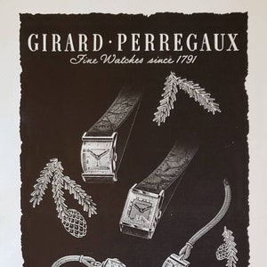 1946 GIRARD PERREGAUX Fine Watches Jewelry Watch Vintage Print Ad