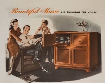1949 MOTOROLA AM FM-radio Hembil Vintage tryckt annons