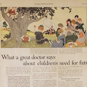1923 CRISCO Vegetable Shortening Fats Children Diet METROPOLITAN LIFE Insurance Sudden Death Vintage Print Ad