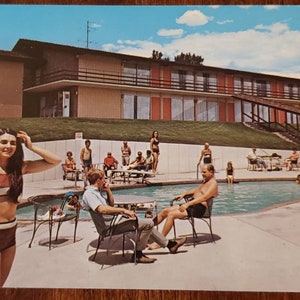 COLORADO SPRINGS Palmer House Motel Hotel Swimming Pool 1970er Jahre Vintage Postkarte