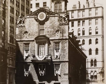 BOSTON MA Massachusetts Old State House Vintage Echte Foto Postkarte