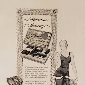 1931 WHITMAN&#39;S Sampler Candy Candies Chocolate Food Valentines Day Vintage Print Ad