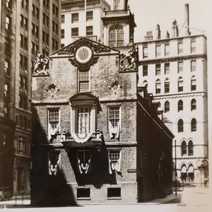 BOSTON MA Massachusetts Old State House Vintage Echte Foto Postkarte