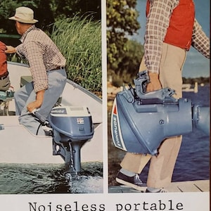 1965 EVINRUDE Boat Noiseless Portable Sportwin Outboard Motor Fishing Vintage Print Ad