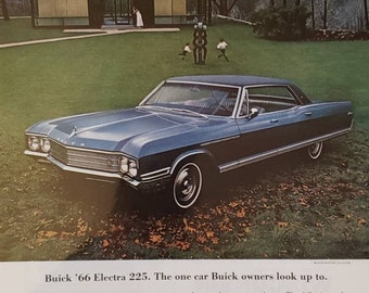 1966 BUICK ELECTRA 225 Luxury Blue V-8 Car Automobile Auto Vintage Print Ad