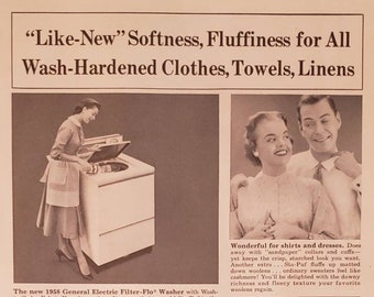 1957 STALEY'S STA-PUF Rinse Laundry Softener Washing Clothes Vintage Print Ad