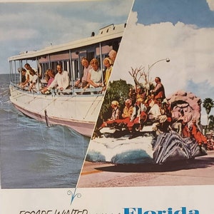 1962 FLORIDA Travel Tourism Escape Winter Boat Festival Magic Vacation Vintage Print Ad