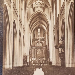 ANTWERP BELGIUM Anvers Antwerpen Cathedral Middenbeuk der Hoofdkerk  Vintage Post Card