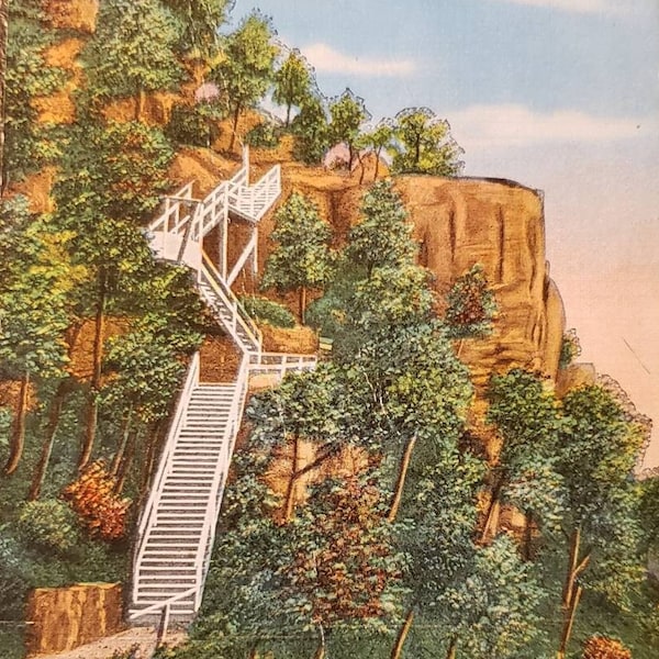 CHATTANOOGA TENNESSEE Opera Rock Lookout Mountain Vintage Linen Post Card