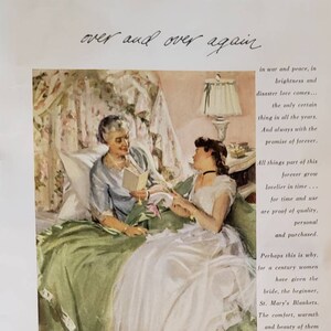 1954 ST MARYS BLANKETS Wool Blanket Bedding Bed Bedroom Vintage Print Ad