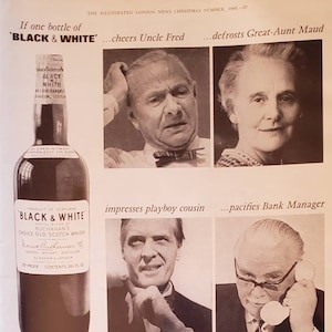 Bouteille Miniature Vintage Black & White Scotch Whisky - Vide, Publicitaire (2002) - En Plastique