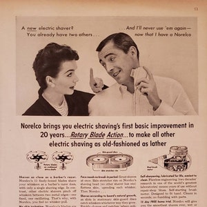 1955 NORELCO Shaver Shaving Galey & Lord Bahama Jacket Heller Mens Fashion Abercrombie Fitch Golf Shoes Vintage Print Ad