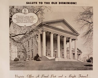 1946 U.S.F.&G. United States Fidelity and Guaranty Insurance Old Dominion Richmond Virginia State Capitol Building Vintage Print Ad