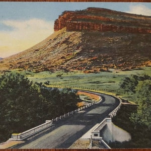 STEAMBOAT ROCK North St Vrain Highway Rocky Mountain National Park Colorado Vintage Linen Post Card