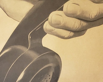 1951 BELL TELEPHONE SYSTEM Teléfono Telecomunicaciones Vintage Anuncio impreso