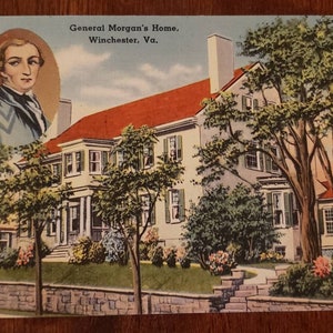 WINCHESTER VIRGINIA General Morgan’s Home Carte postale en lin vintage