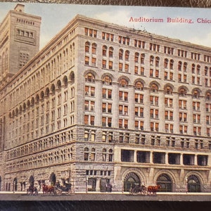 Cartão Postal 1910 CHICAGO IL Illinois Auditorium Building Vintage