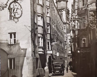 INNSBRUCK ÖSTERRIKE Seilergasse Gatuvy Riktigt foto Vintage vykort