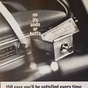 1964 HERTZ Rent A Car Rental Cars Ashtray TEACHER'S Blended Scotch Whisky Alcohol Drink Vintage Print Ad image 1