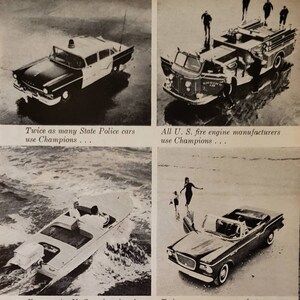 1960 CHAMPION Spark Plugs Car Boat Automotive Vintage Print Ad