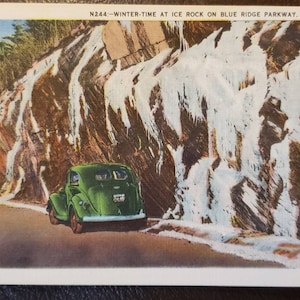 Cartão Postal De Linho Ice Rock Blue Ridge Parkway VA Virgínia 1940