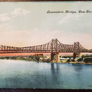 QUEENSBORO BRIDGE New York City NY vintage Carte postale