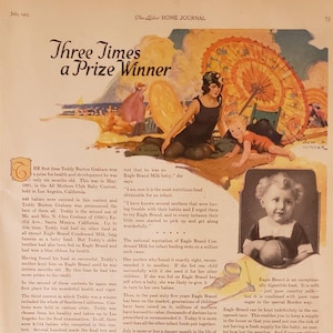 1923 BORDEN&#39;S EAGLE BRAND Condensed Milk Baby Health Vintage Print Ad