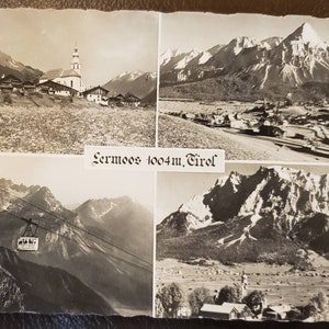LERMOOS TIROL AUTRICHE Montagnes Multi-View Real Photo vintage Carte postale