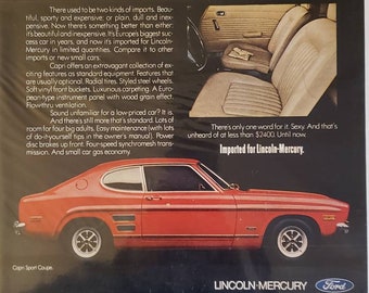 1971 CAPRI SPORT COUPE European Sexy Red Car Auto Vintage Print Ad