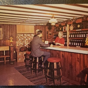 HOMESTEAD IOWA Ehrle Bros Winery Hôtesse Alma Ehrle Amana Vin vintage Chrome Carte postale