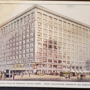 Cartão Postal CHICAGO IL Illinois Marshall Field and Company Retail Store Vintage