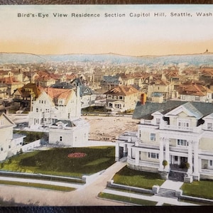 SEATTLE WA Washington Vue à vol d’oiseau Capitole Hill Residence Section Homes vintage Carte postale
