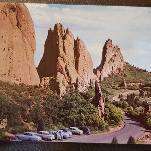 Interieur Sectie Parkeerplaats Tuin van de Goden Pikes Peak Region Colorado Vintage Chrome Post Card