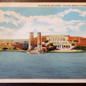 Cartão Postal CHICAGO IL Illinois Um Século de Progresso 1933 Feira Mundial Edifício Elétrico Vintage dos anos 30