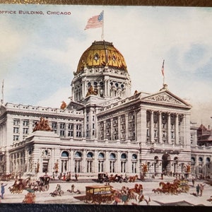 Cartão Postal CHICAGO IL Illinois Novo Post Office Building 1900s Vintage