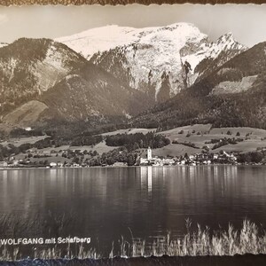 ST WOLFGANG AUTRICHE Schafberg Mountains Real Photo Carte postale vintage