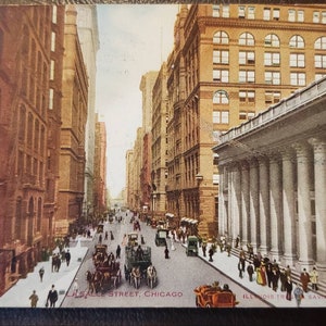 Cartão Postal 1911 CHICAGO IL Illinois La Salle Street View Vintage