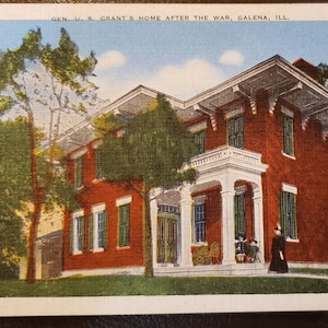 GALENA IL Illinois General Grant's Home After the War 1950s Vintage Linen Post Card