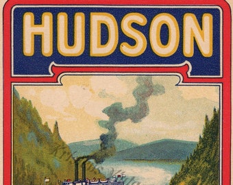 Instant Digitale Download HUDSON LABEL River New York Vintage Digitaal Image File Clip Art