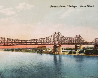 QUEENSBORO BRIDGE New York City NY Vintage Post Card