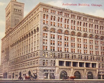 1910 CHICAGO IL Illinois Auditorium Building Vintage Post Card