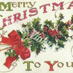 Buon Natale - Cartolina di Natale Vintage - Cartolina DIGITALE - Download Digitale - Cartolina Stampabile - 1915