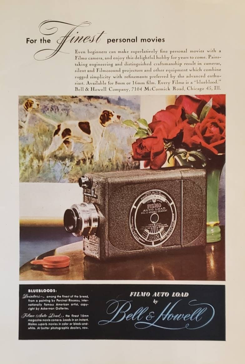 1930 Bell & Howell Film Filmo 70-D publicité pour caméra de cinéma