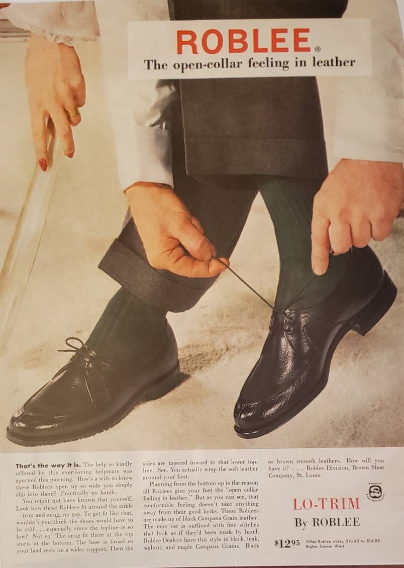 VINTAGE MEN'S SHOES Ad Retro Leather Shoes Ad Gentleman 