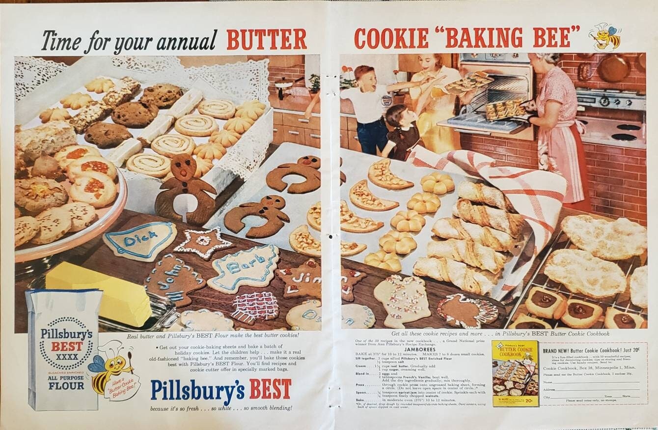 c. 1950s USA Pillsbury recipes ‘Jewel-box butter cookies’ c. 1950s USA Pillsbury recipes ‘Jewel-box butter cookies’