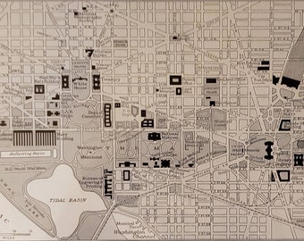 1931 WASHINGTON DC District of Columbia Vintage Map